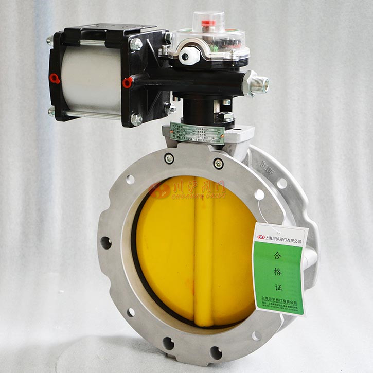 气动粉体蝶阀实物图