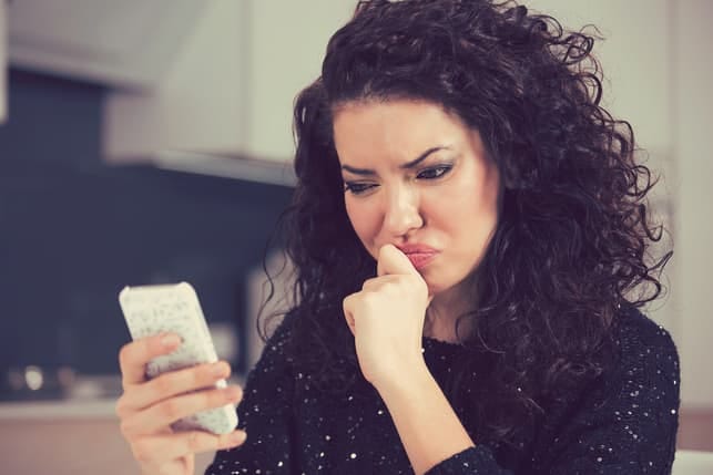 a woman is confused by the messages she has received