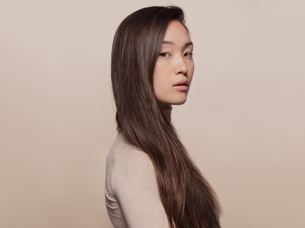 a portrait of an attractive asian woman
