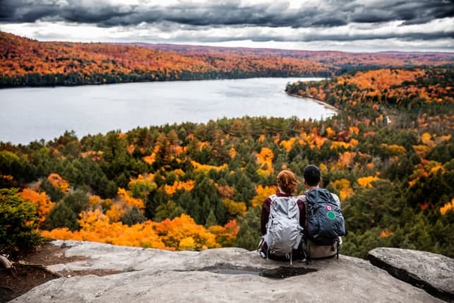 couple enjoying amazing landscape
