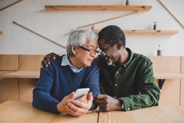 a senior gay couple