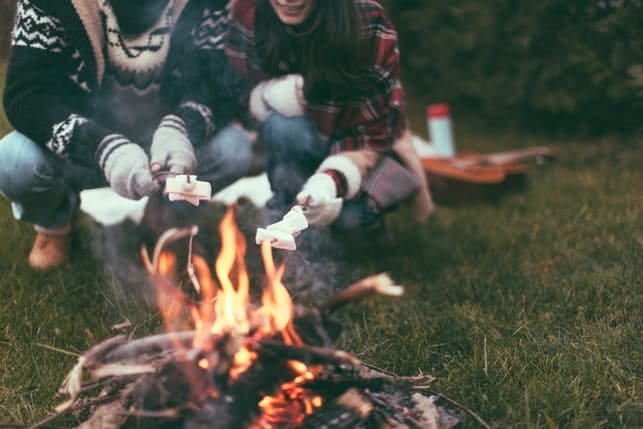 a couple camping together