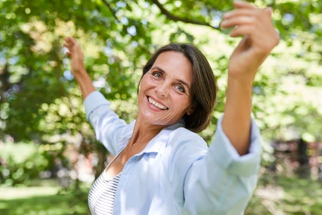 a portrait of a middle-aged woman