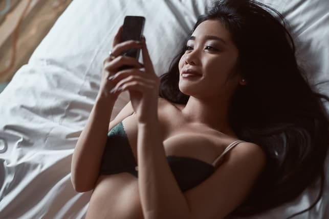 beautiful girl with a smartphone