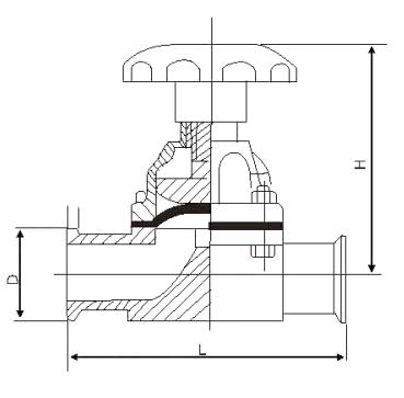 手动卫生级隔膜阀结构图